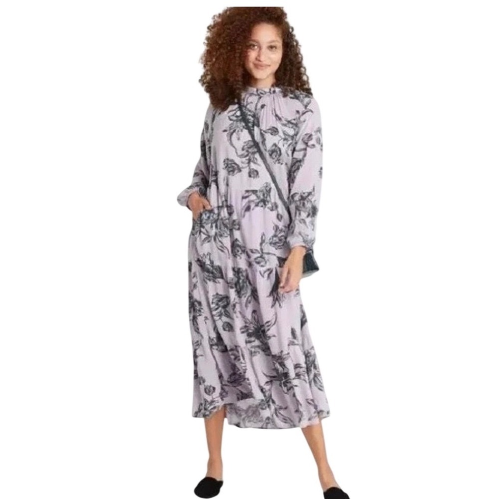 A New Day Women's Green Floral Tiered Maxi Dress Size Small